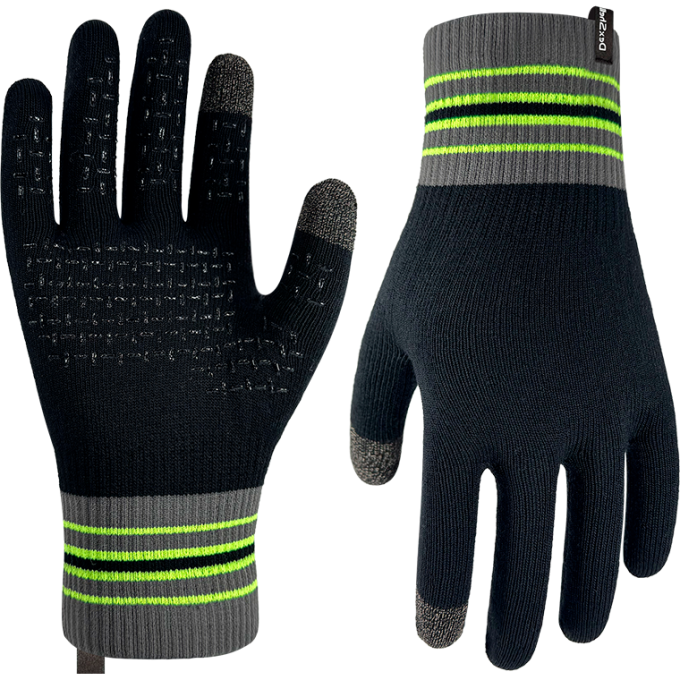 Водонепроницаемые перчатки DEXSHELL ULTRA THIN RUNNING GLOVES черный/серый/зеленый L DG12603BYSL